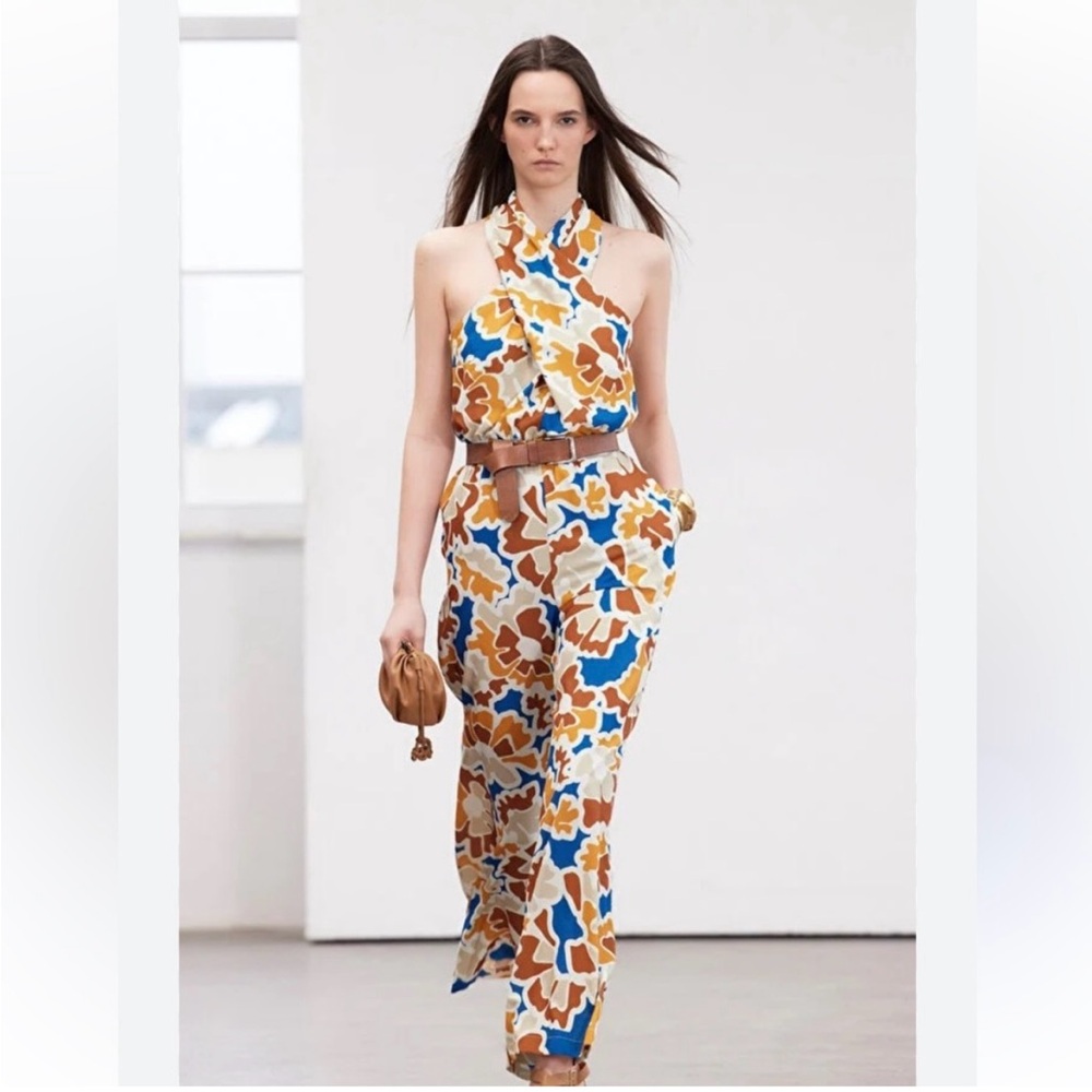 Anthropologie printed halter jumpsuit - Picture 4 of 7